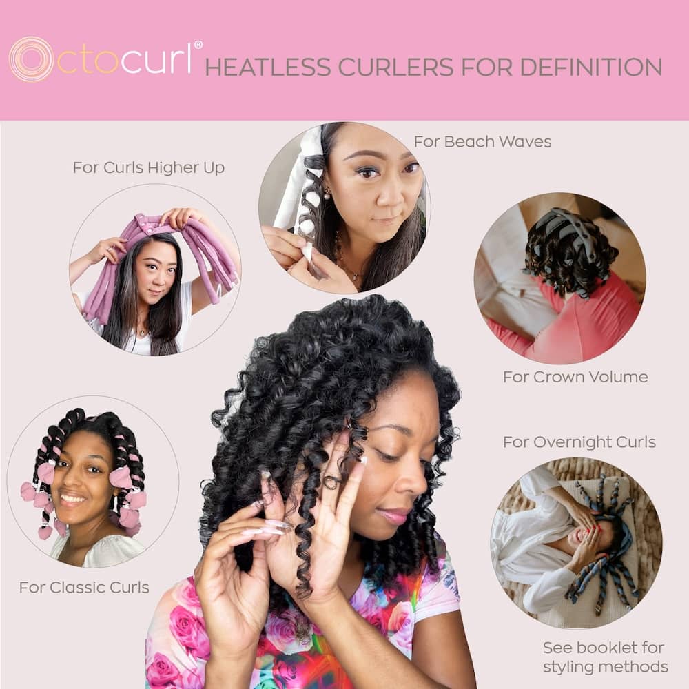 NO HEADBAND OCTOCURL - Q-Max Cool Fabric - Soft Hair Curlers