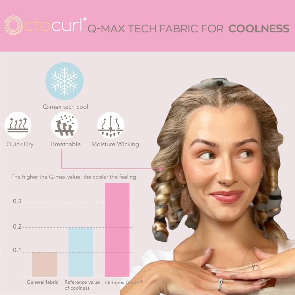 NO HEADBAND OCTOCURL - Q-Max Cool Fabric - Soft Hair Curlers