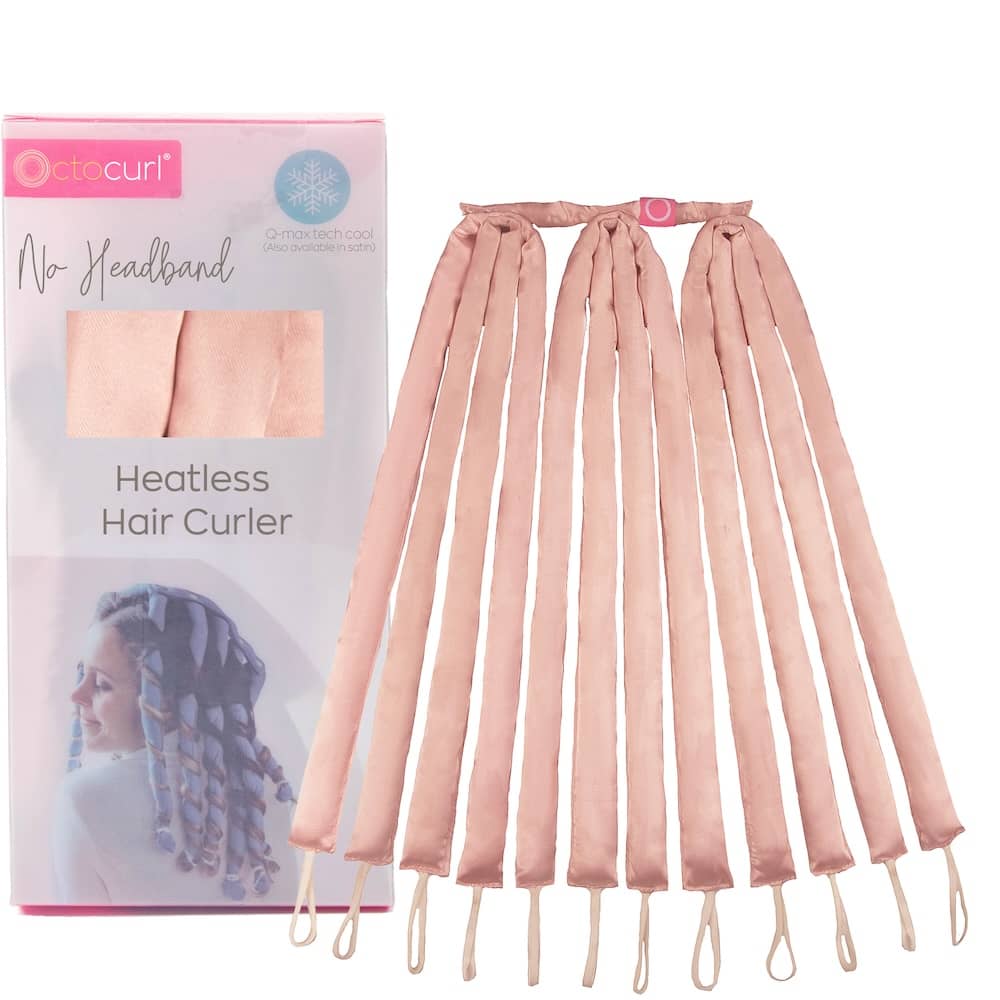 NO HEADBAND OCTOCURL - Satin Gentle Fabric - Soft Hair Curlers